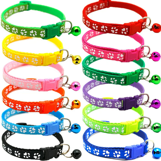 Colorful Cartoon Pet Collar with Bell