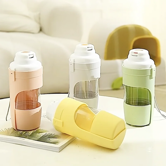 2-in-1 Pet Travel Water Bottle with Food Container